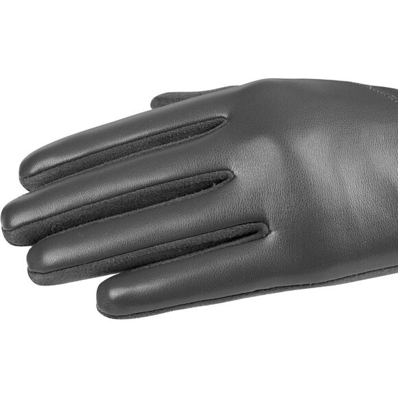 Women Grey Touchscreen Texting Warm Cashmere Lining Suede Driving Gloves - Picture 3 of 7